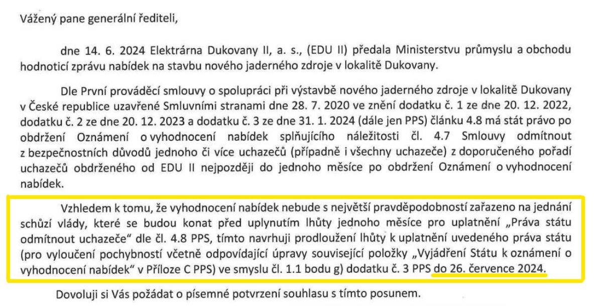 PeterKnazeje's tweet photo. #ČEZ a zmena harmonogramu pre #Dukovany: Posunuli termín vyhodnotenia ponúk nového jadrového zdroja v lokalite Dukovany do 26.7.2024. Pôvodný termín bol 1 mesiac po 14.6.2024, kedy Elektrárna Dukovany II, a.s. odovzdala ministerstvu hodnotiacu správu. https://t.co/7DIXMf43ml