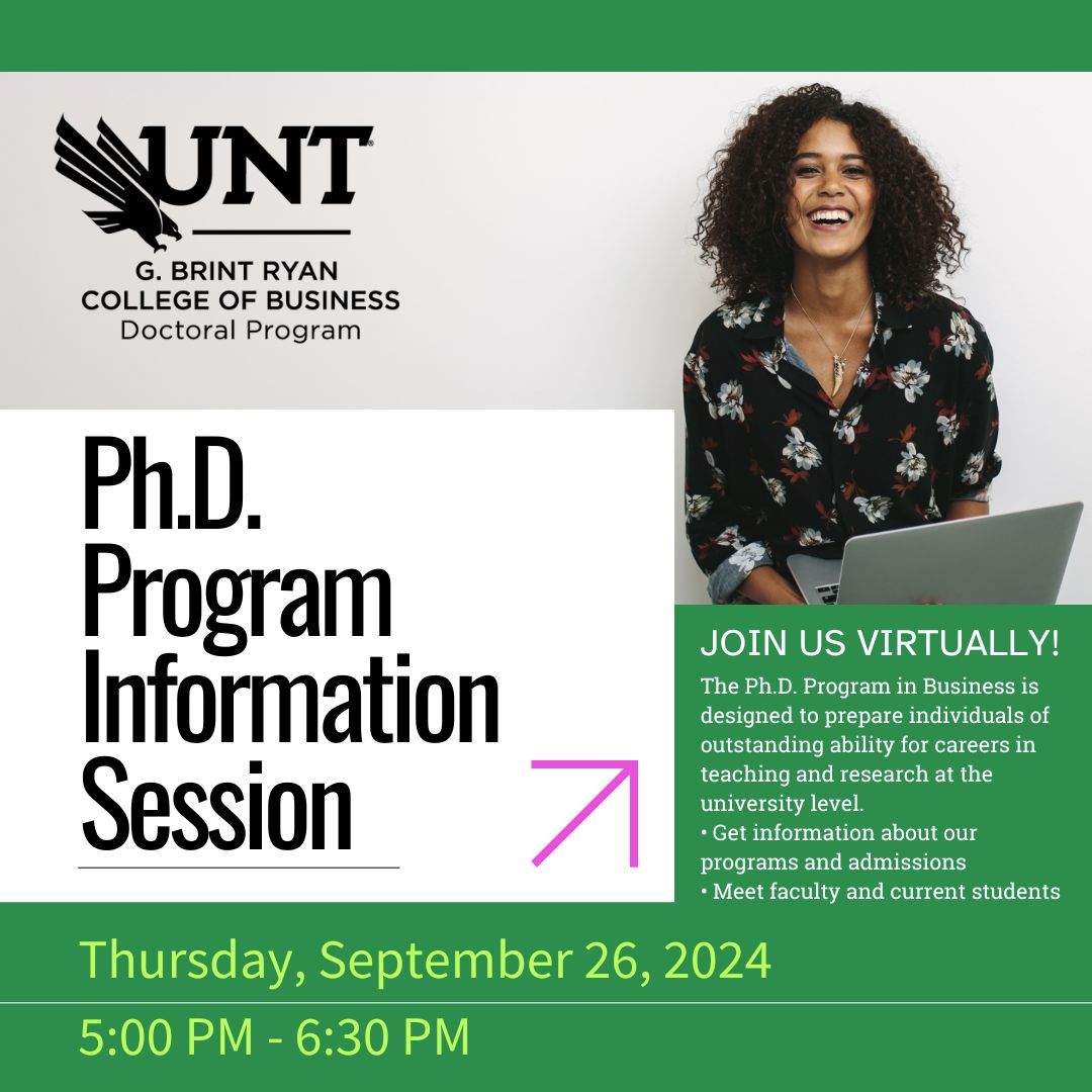 Are you ready to take your career to the next level? Join us virtually for our Ph.D. Program Information Session on Thursday, September 26, 2024, from 05:00 PM to 06:30 PM!  Register here: bit.ly/4d07bkO