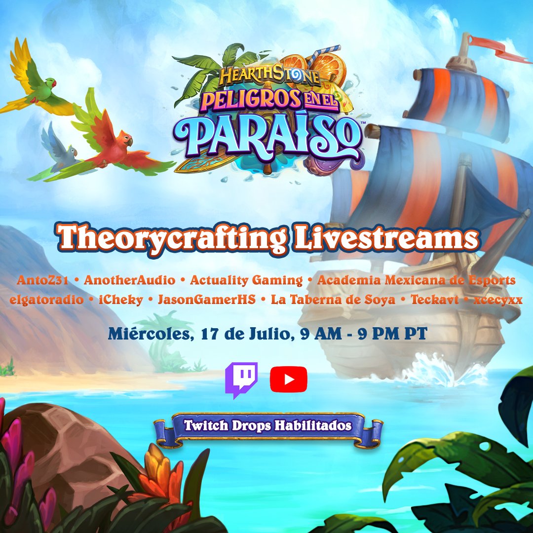 Toma tu pasaporte y prepárate para un viaje increíble con las transmisiones de theorycraft de Peligros en el Paraíso 😎

🌞 Miércoles, a partir de las 9AM PT
🌞 ¡Con Twitch Drops habilitados!