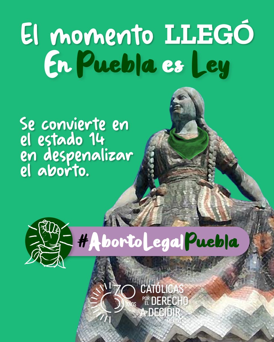 ¡Lo lograron compañer@s!

CDD nos unimos a la alegría colectiva y reconocemos este avance histórico que garantiza el derecho a decidir. 

#Puebla ¡Ya son 14!

#AbortoLegalPuebla 

<a href="/AbortoLegalPue/">AbortoLegalPuebla 🏳️‍⚧️💚</a> 
<a href="/CAFIS_AC/">CAFIS AC</a>
<a href="/REDefinePuebla/">REDefine Puebla</a>
<a href="/ddeserpue/">Ddeser Puebla</a>
<a href="/redlamorada_ac/">Red la Morada A. C.</a>
<a href="/msilvaruiz/">Mónica Silva</a> 
<a href="/HablemosDGenero/">Hablemos De Género</a>