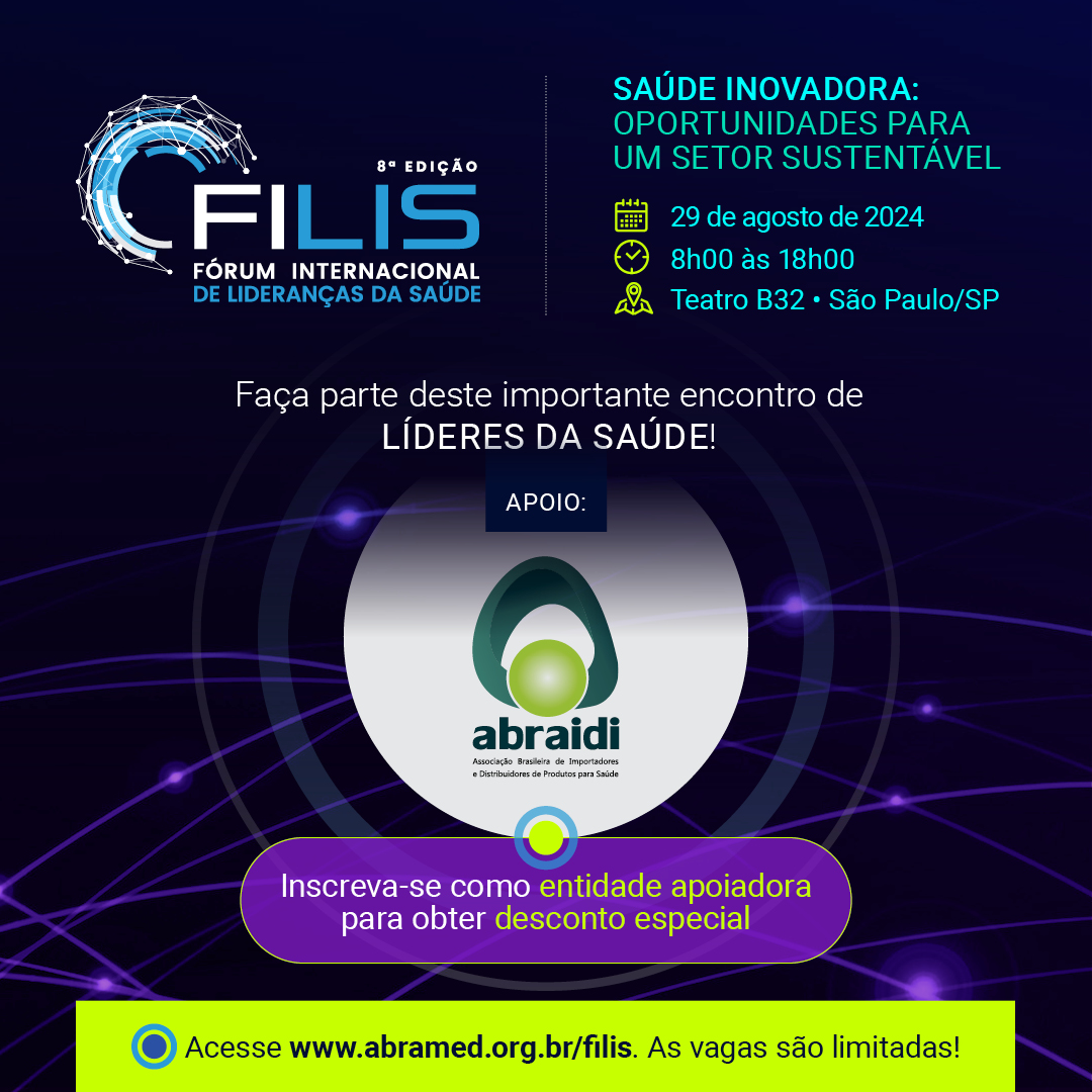 ABRAIDI_'s tweet photo. #ABRAIDI Apoia | #FILIS 2024 - Fórum Internacional de Líderes da Saúde, organizado pela ABRAMED.

📅 Data: 29 de agosto de 2024
📍 Local: Teatro B32, São Paulo
Saiba mais e inscreva-se: https://t.co/ZyW7l8Hpfg 
As vagas são limitadas! 

#FILIS2024 https://t.co/uQSEhVthy6