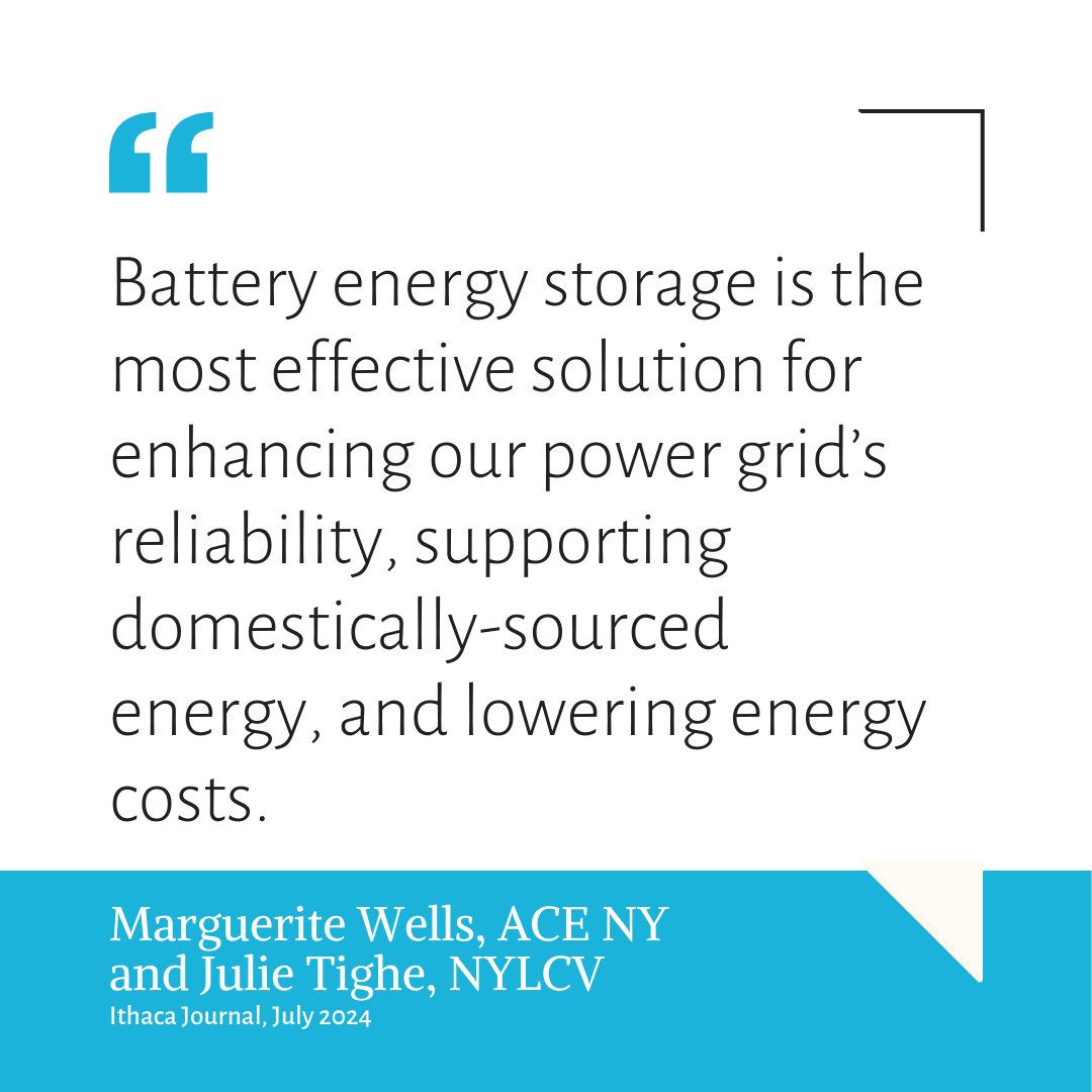CarbonFreeNY's tweet photo. #CFNYMember: @ace_newyork and @nylcv share why #batterystorage will help meet NY's ambitious climate goals in @ithacajournal. https://t.co/vSXsrgSpYh https://t.co/xPO3OMcpFz