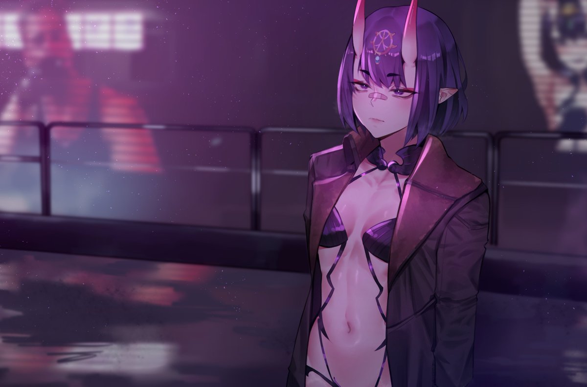 deccatezu's tweet photo. Shuten Douji Blade runner commission for @DKClaude3D 

#FGO https://t.co/ZOR6sZCTYf