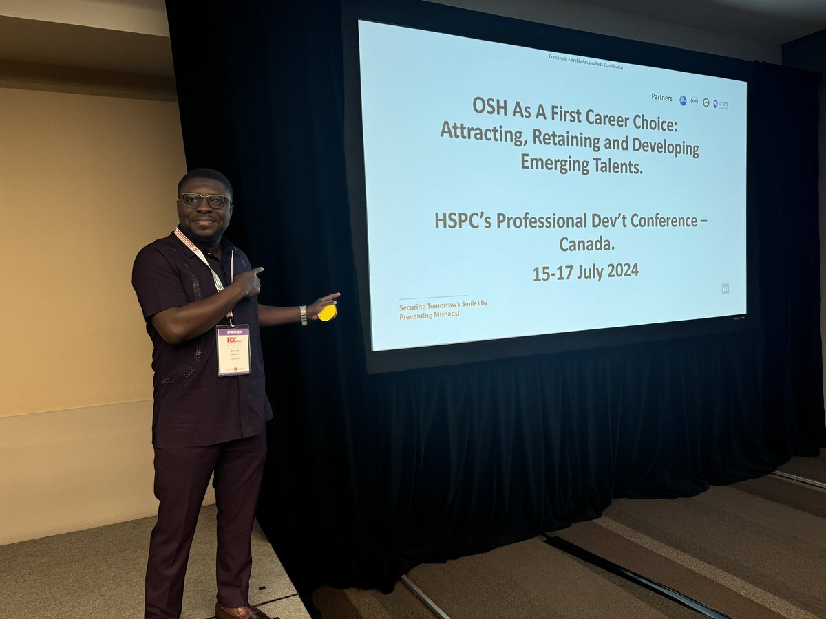 theeddiedebs's tweet image. Inside the Edmonton Convention Centre, in the @CityofEdmonton, Canada sharing my thoughts at @CSSE #PDC2024 on the topic - OSH as a First Career Choice: Attracting, Retaining and Developing Emerging Talents.
