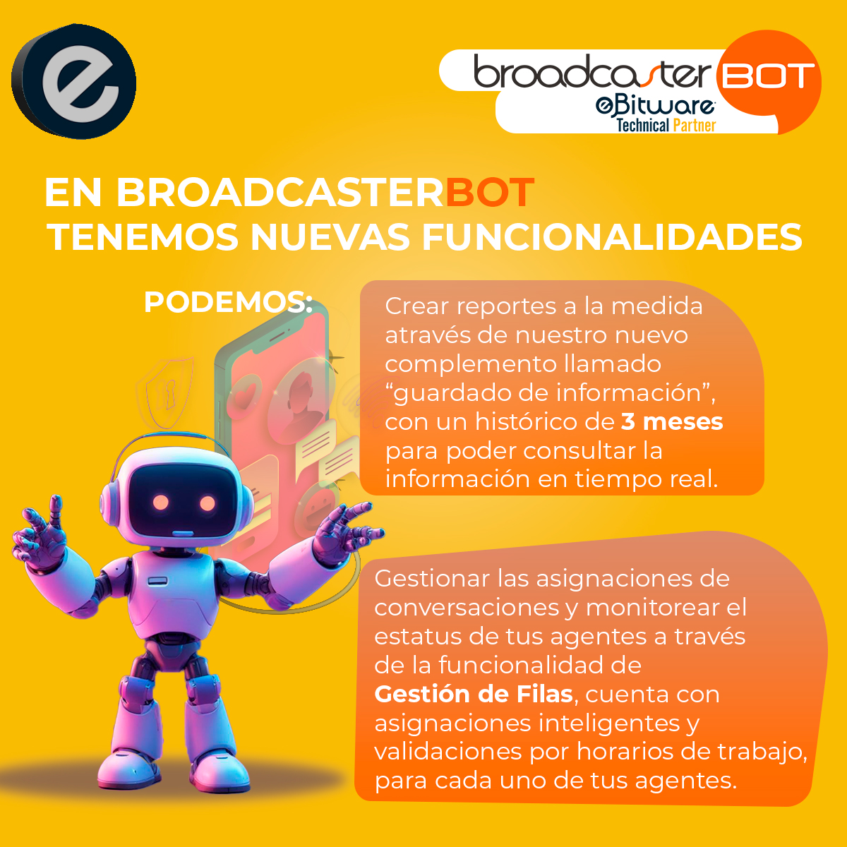 e_bitware's tweet photo. Estas son nuestras nuevas funcionalidades para Broadcaster bot https://t.co/U4nDPR4Ww1