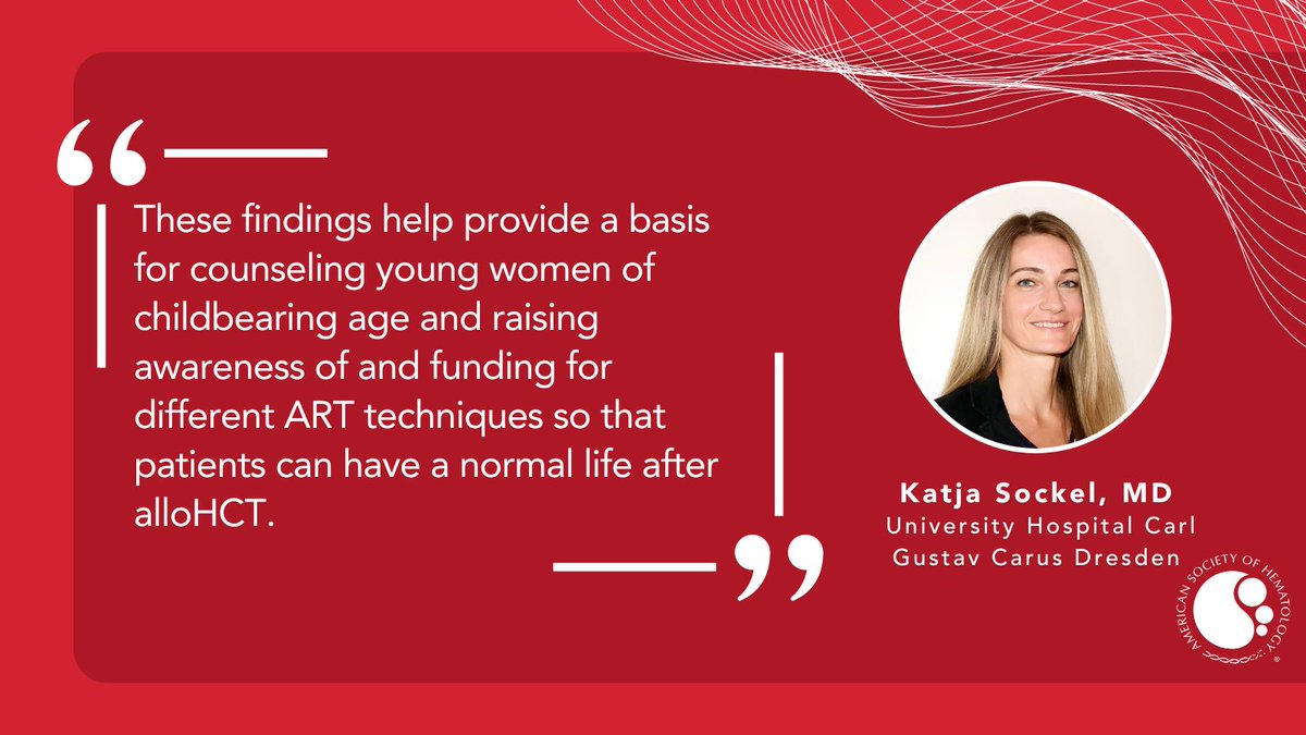 ASH (@ash_hematology) on Twitter photo Despite treatment-related fertility challenges, female patients can become pregnant and give birth to healthy children after undergoing allogeneic hematopoietic cell transplantation.
Read the new study: ow.ly/8moA50SBItE <a href="/KatjaSockel/">Katja Sockel</a> @BloodJournal @Medizin_TUD Despite treatment-related fertility challenges, female patients can become pregnant and give birth to healthy children after undergoing allogeneic hematopoietic cell transplantation.
Read the new study: ow.ly/8moA50SBItE <a href="/KatjaSockel/">Katja Sockel</a> @BloodJournal @Medizin_TUD