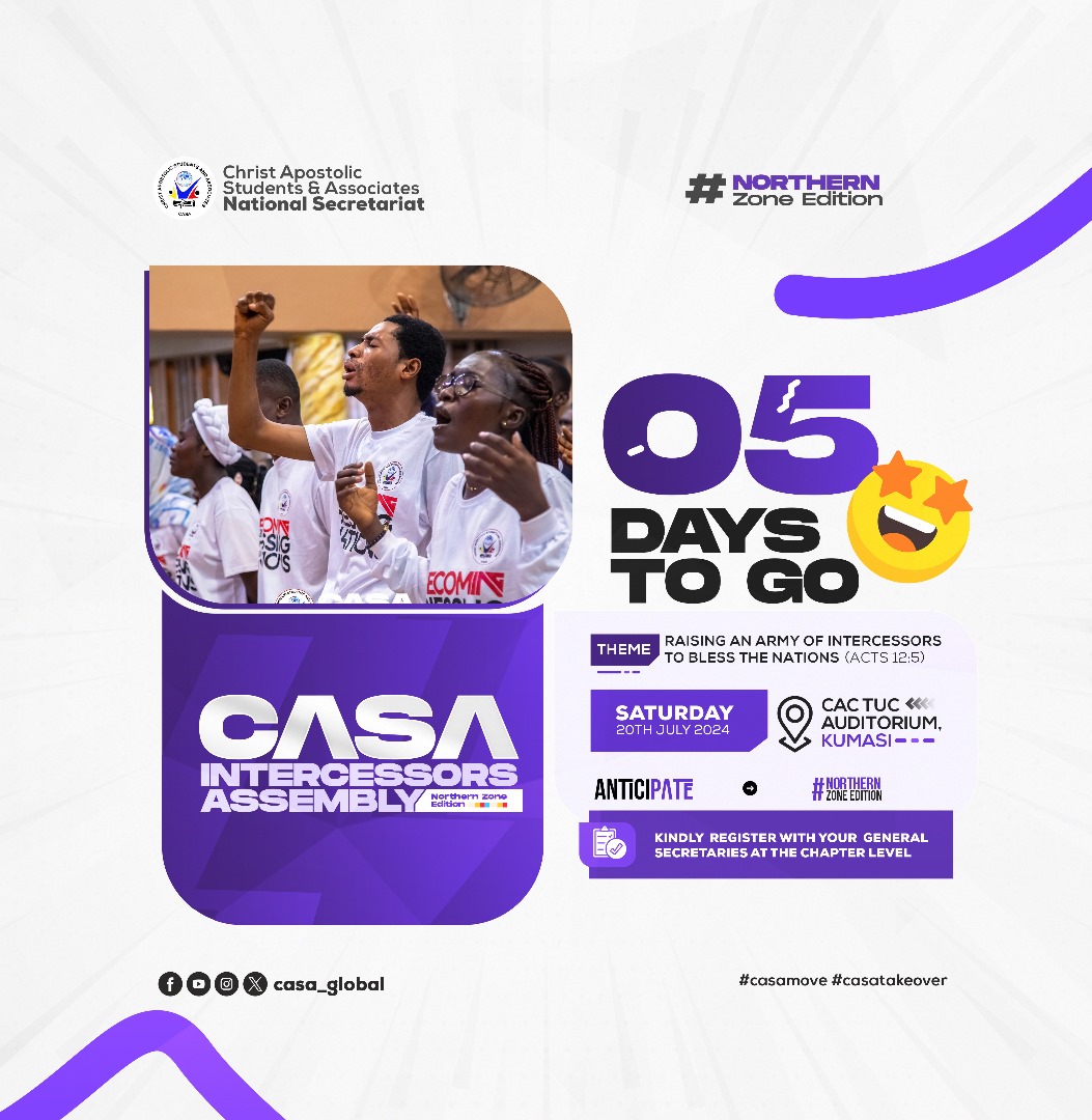 casa_global's tweet photo. You are officially welcome to another week of fervent intercession! We are only 5️⃣ DAYS away from the #NorthernZoneEdition of #CIA2024. Mark your calendars! 😍❤️‍🔥🥳

#casarians #casaglobal
#casamove #casatakeover
#givingourselvestoblessthenations
#winningtogether #agenda100💯 https://t.co/MIjW0xbJUR