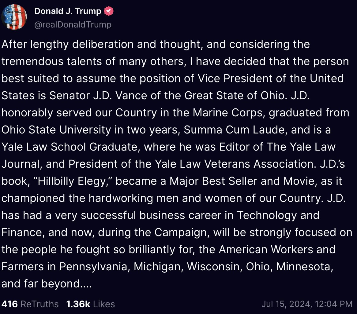 RepDougCollins's tweet photo. J.D. Vance will be a PHENOMENAL Vice-President. The Trump/Vance 2024 train is coming and we are ready to WIN!

LET’S GO!🔥🔥 https://t.co/fzlTq0bXbN