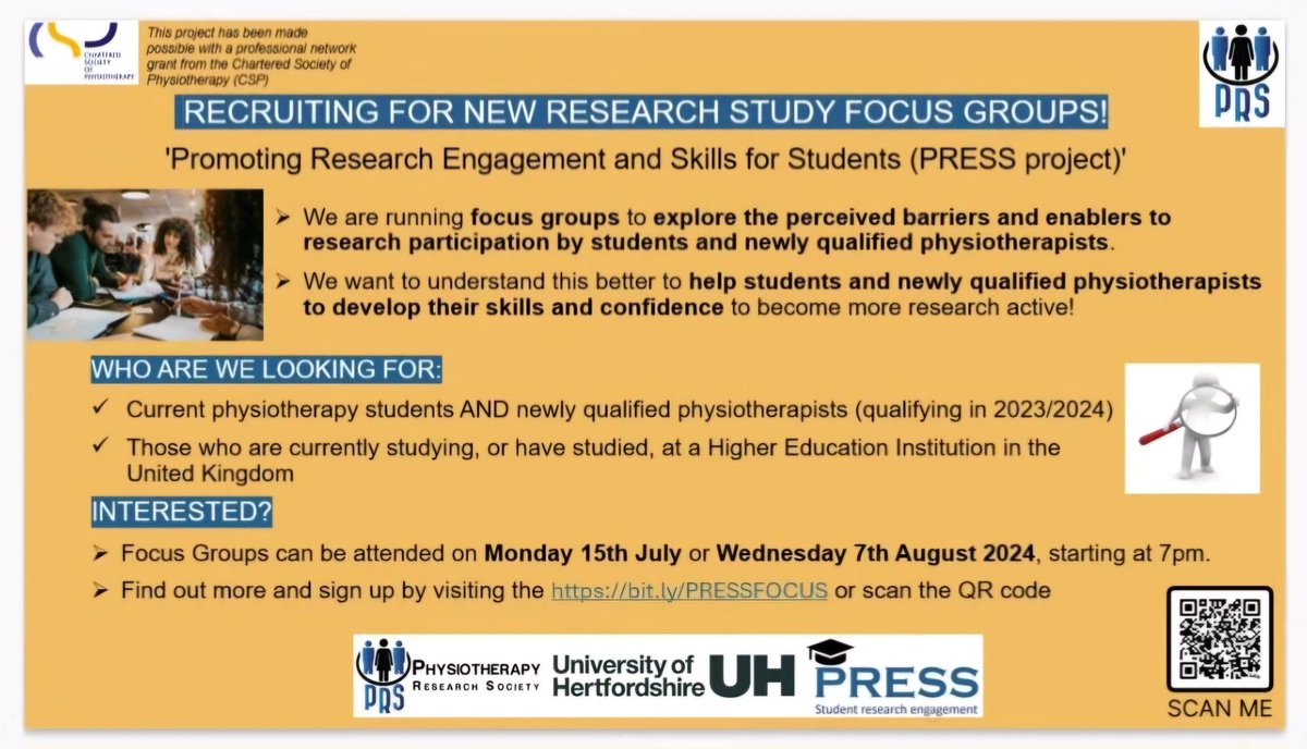 Physiotherapy Research Society (PRS) tweet media