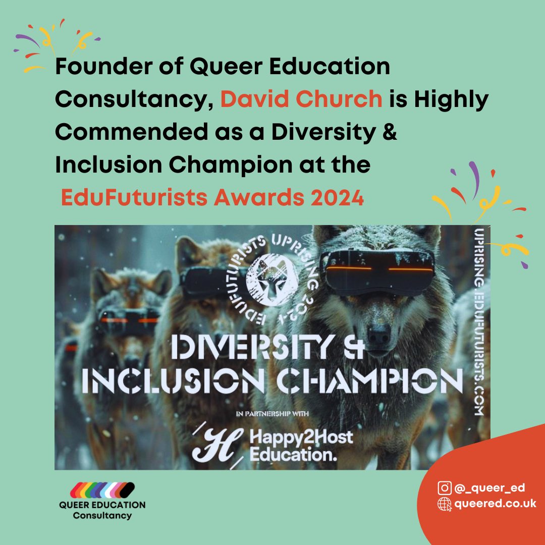 Queer Education Consultancy (@_queer_ed) on Twitter photo So this happened… so proud to have been shortlisted and ‘highly commended’ <a href="/EduFuturists/">Edufuturists</a> Uprisings Awards #education #lgbted #EDI #ukedchat So this happened… so proud to have been shortlisted and ‘highly commended’ <a href="/EduFuturists/">Edufuturists</a> Uprisings Awards #education #lgbted #EDI #ukedchat