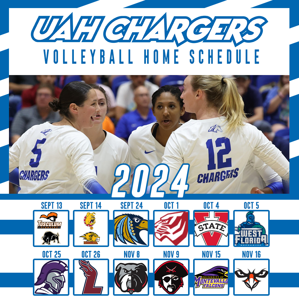 Check out the 2024 home schedule for <a href="/UAHVolleyball/">UAH Volleyball</a> ⬇️

Can't wait to see y'all back at Spragins!