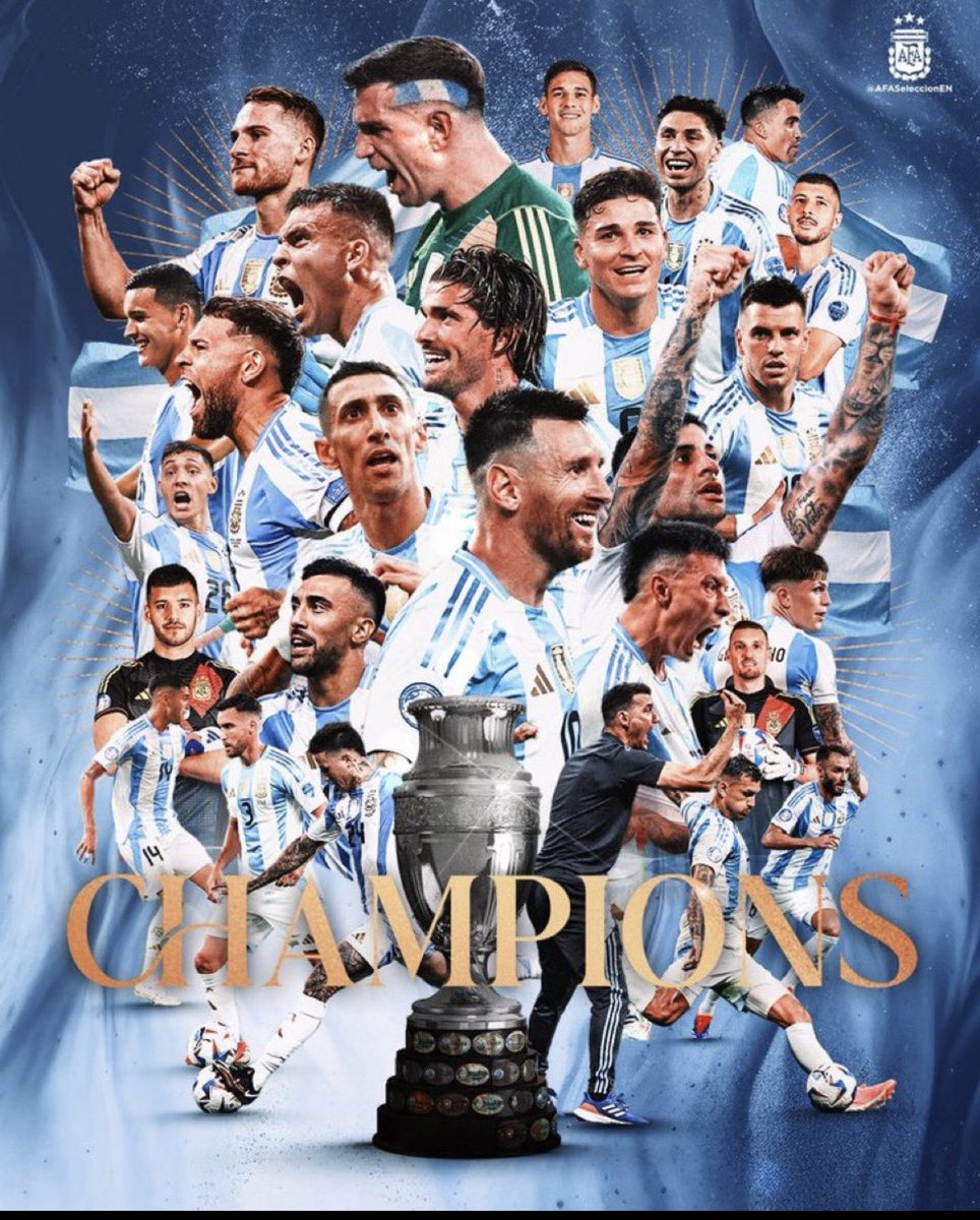TeamLeoMessiR's tweet photo. CHAMPIONS 🏆🇦🇷🏆 ARGENTINA HAVE DONE IT!

THEY HAVE RETAINED THE COPA AMERICA 🏆🇦🇷🏅❤️ @AFASeleccionEN @10_LioenelMessi https://t.co/lK0jmWIIb8