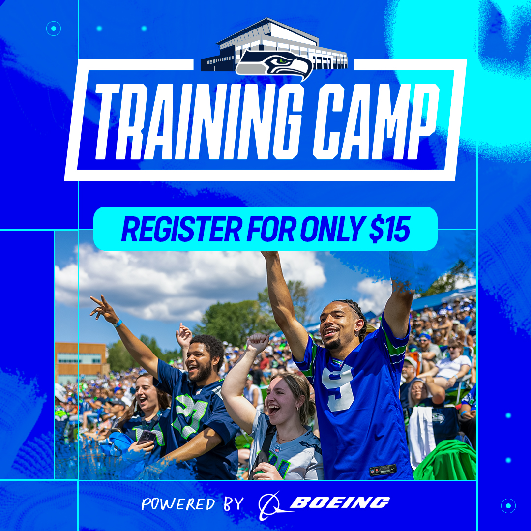 Seahawks's tweet photo. Your exclusive access to Seahawks football awaits.

Register now for Seahawks Training Camp, powered by @BoeingWA. 👇