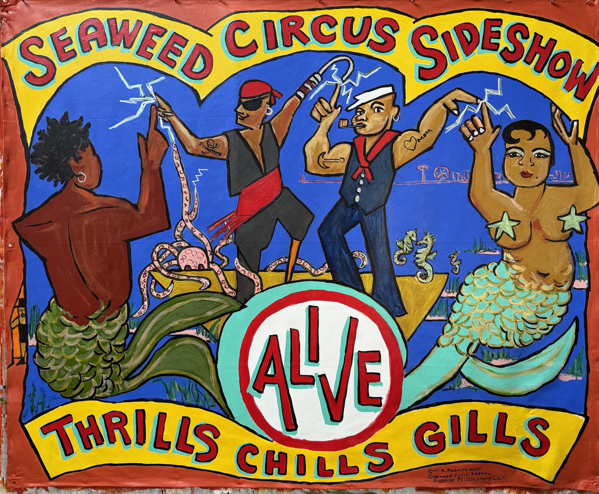 DickZigun's tweet photo. PRESENTING FOR YOUR GOOFBALL PLEASURE:
THE SEAWEED CIRCUS SIDESHOW
Starring
#jellyboytheClown
#SageSoverign
#RobRomeo
#Insectavora
#AlbertCadabra
#DickZigun
#sideshow
#freakshow
#SandBar
#coneyisland https://t.co/0PWJ84ADHJ