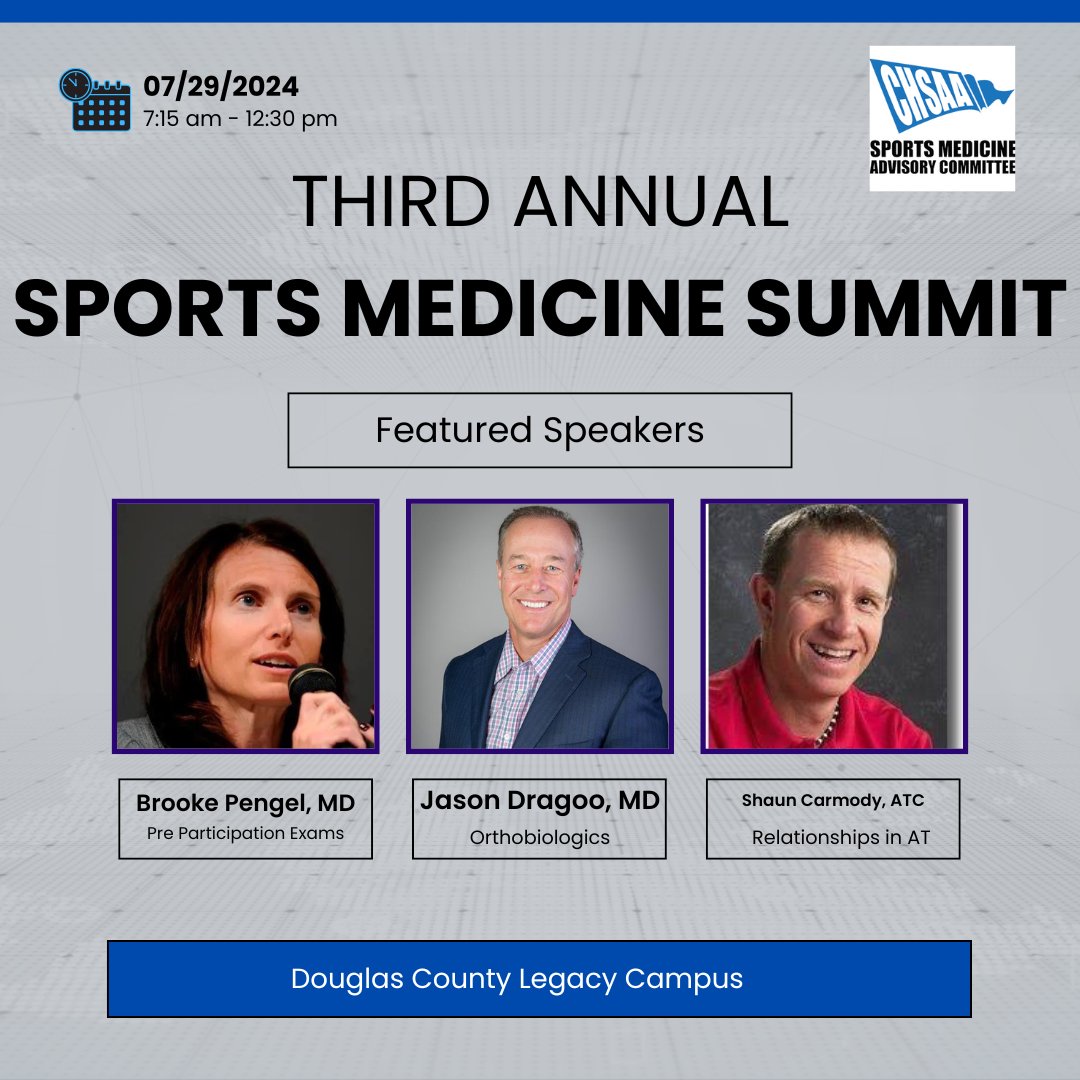 Two weeks away!  Please join us for the 3rd Annual Sports Medicine Summit!  Register here:
fs16.formsite.com/grAehi/xjlzfvh…