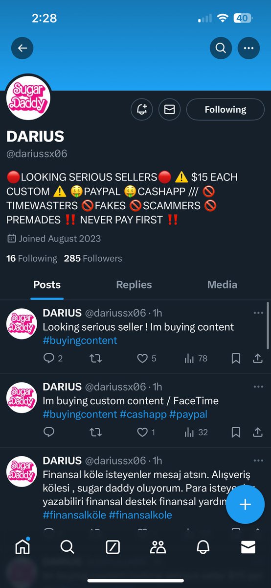 TamsinTease's tweet photo. Scammer. Partly my fault. I know not to send before payment. But he seemed legit. Wasted way too much of my time.  #buyingcontent @dariussx06 BLOCK. https://t.co/BdMatmePka
