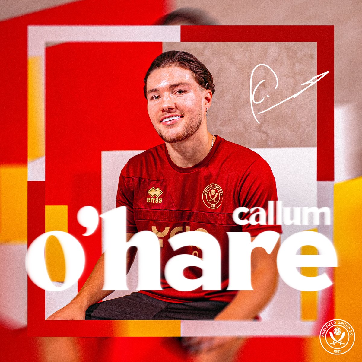 SheffieldUnited's tweet photo. #SUFC has successfully secured the signing of talented attacking player @CalOhare, overcoming strong competition from several other clubs 🙌