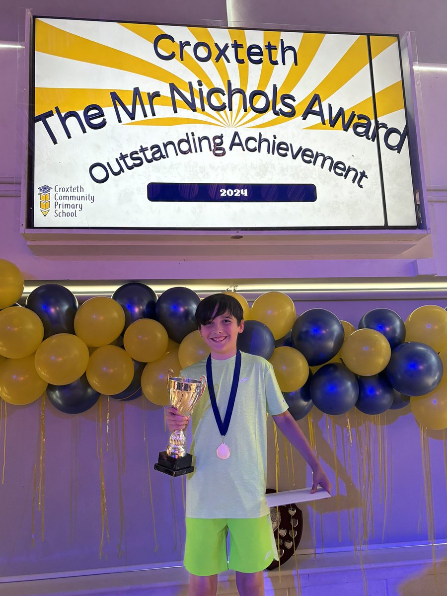 We are incredibly proud of this boy for winning The Mr Nichols Award for his outstanding achievements at Croxteth Primary School. We know he is going to go on to do great things. 🌟🌈