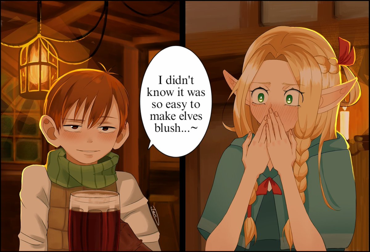 denin171's tweet photo. #dungeonmeshi #chilchuck #marcille #fanart #drawing #denin https://t.co/OP0oV8de5W
