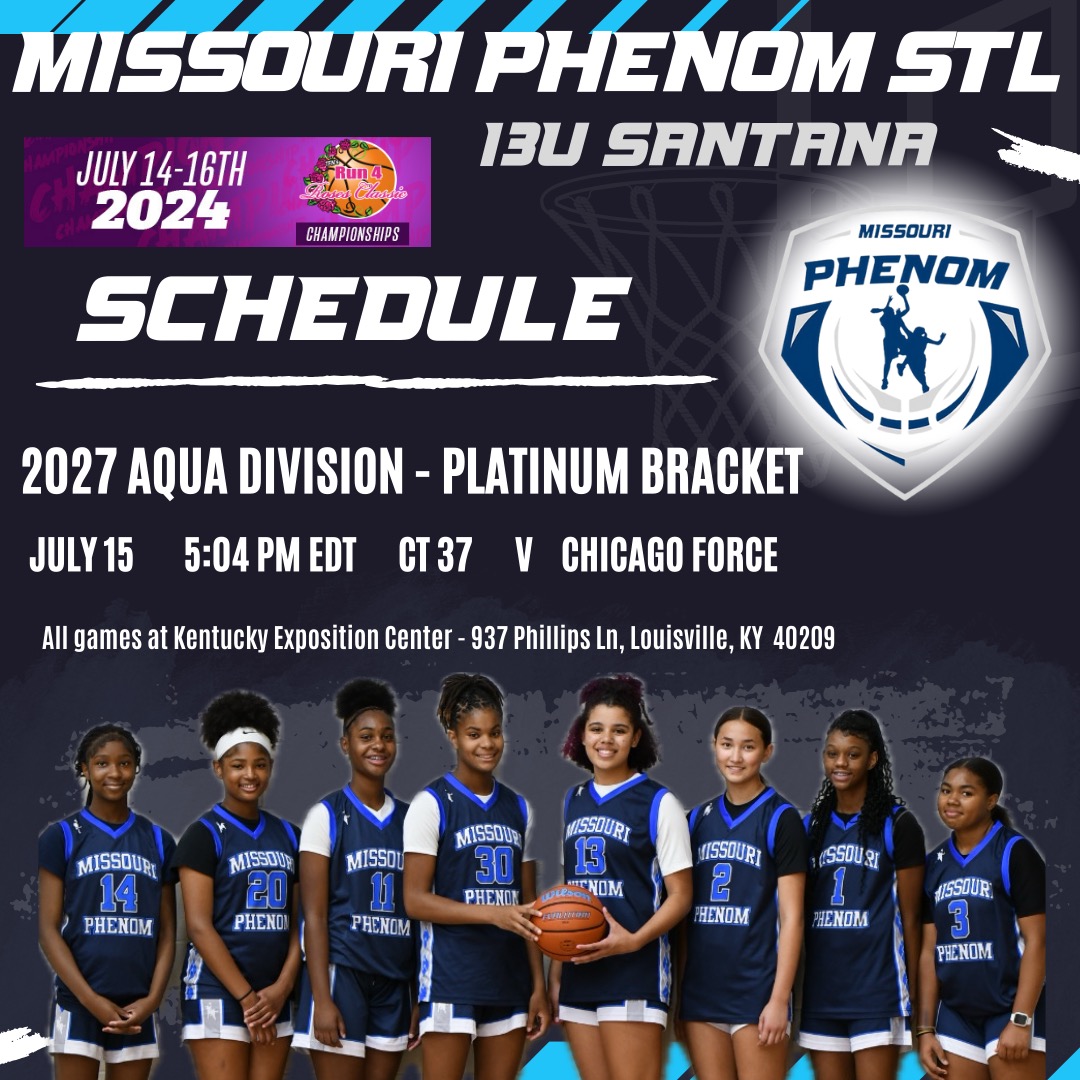Phenom Basketball (@missouriphenom) on Twitter photo <a href="/MOPhenomSTL2029/">MO Phenom STL 2029 Santana</a> rolling again in the 15U Aqua Division at #Run4theRosesaChampionships!! 3-0 so far, headed to the first round of the Platinum Champion Bracket. Coaches, come get an early jump on this group, #PhenomSpecial <a href="/CoachSantanaSTL/">Coach Santana STL</a> <a href="/LarrySs40/">Larry Sutton</a> <a href="/PGHMissouri/">Prep Girls Hoops Missouri</a> <a href="/NikeGirlsEYBL/">Nike Girls EYBL</a> <a href="/MOPhenomSTL2029/">MO Phenom STL 2029 Santana</a> rolling again in the 15U Aqua Division at #Run4theRosesaChampionships!! 3-0 so far, headed to the first round of the Platinum Champion Bracket. Coaches, come get an early jump on this group, #PhenomSpecial <a href="/CoachSantanaSTL/">Coach Santana STL</a> <a href="/LarrySs40/">Larry Sutton</a> <a href="/PGHMissouri/">Prep Girls Hoops Missouri</a> <a href="/NikeGirlsEYBL/">Nike Girls EYBL</a>