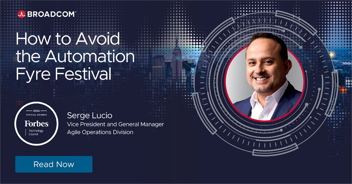 davidhoffmanpdx's tweet image. The Fyre Festival promised a perfect experience, but delivered a disaster. When automation fails, it can create the same issues like customer frustration and revenue loss. Broadcom AOD GM, Serge Lucio shares automation solutions plus key survey results. bit.ly/4eVHJP0