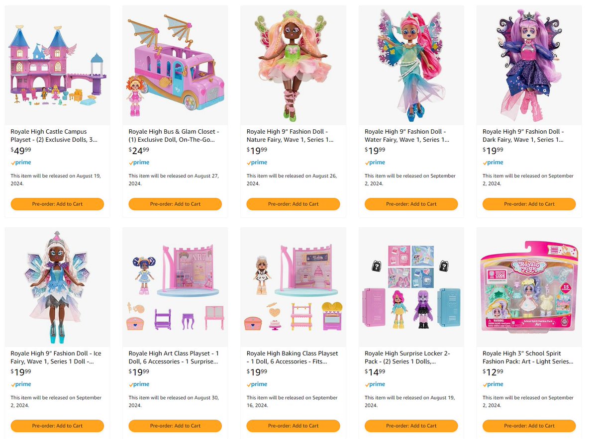 misamusalive's tweet image. did anybody notice the royale high store is open on amazon now? you can start pre-ordering the next set of dolls, which are releasing late aug/early sept???

amazon.com/stores/page/9F…

#royalehigh #RHTC #rh3