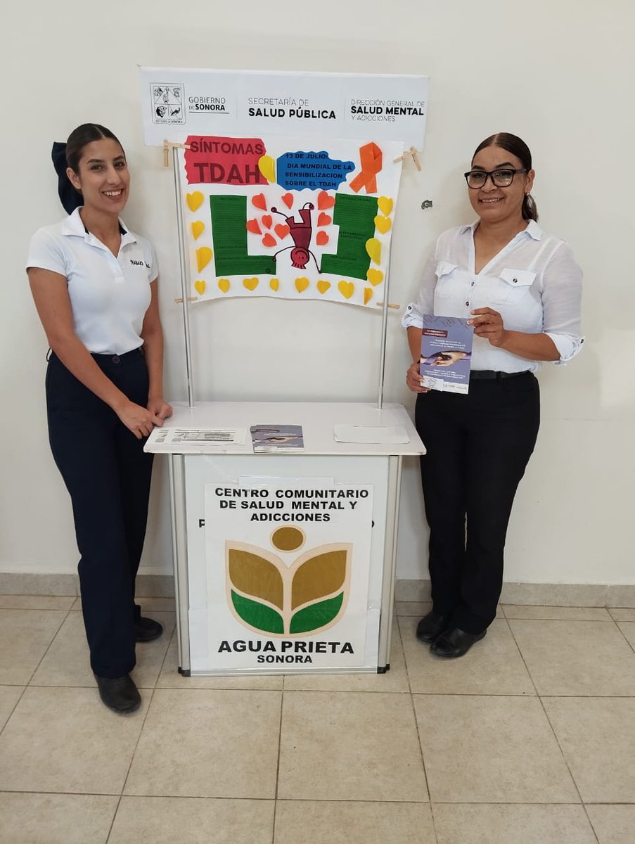 UPrieta's tweet photo. ✴️Stand informativo instalado en el UMF #19 de IMSS  🏥 en alusión al 🧡13 de Julio Día Mundial de la Sensibilización sobre el Trastorno del Déficit de Atención e Hiperactividad TDAH 🧡 
#InformateYcomparte    #tdahinfantil https://t.co/8rIqA7fSJk