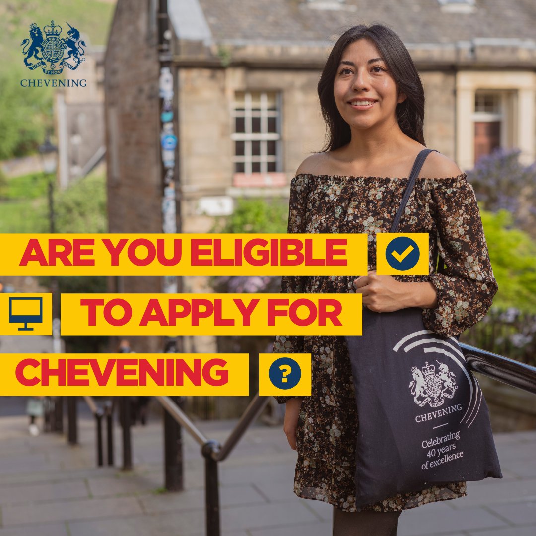 Hoping to study in the UK with a fully funded #Chevening Scholarship in 2025?

To be eligible to apply, you must:
✅ have completed an undergraduate degree
✅ have 2+ years of work experience
✅ live in an eligible country

Find out more: chevening.org/eligibility
#ChooseChevening