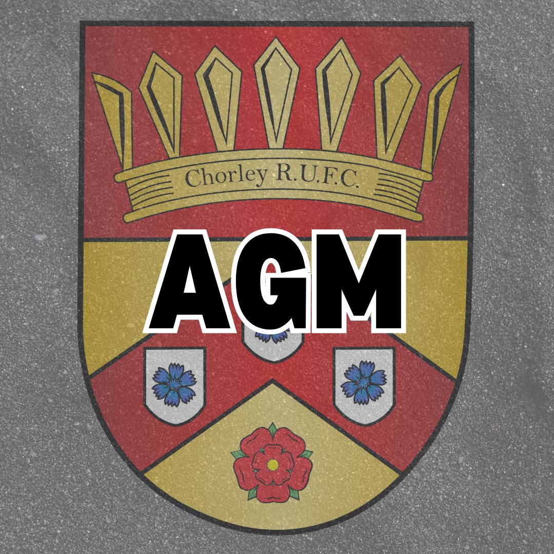 Chorley RUFC AGM
7:30pm at The Sea View pub
Tuesday 16th July 

We are looking for people to volunteer and help out with roles at the club. Can you spare half an hour a week to give back to the club?
There are various roles which need filling, plus supplementary roles.