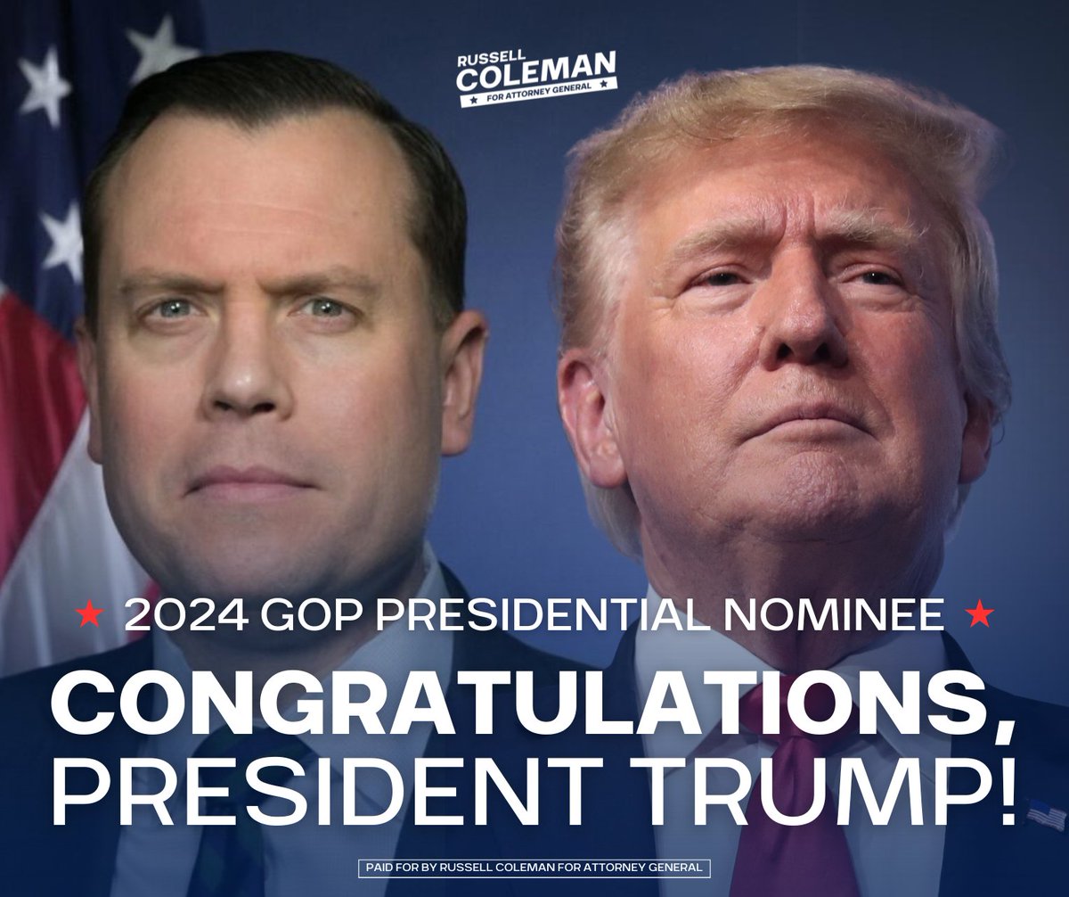 Congratulations to President Donald Trump, the official 2024 Republican Presidential Nominee!