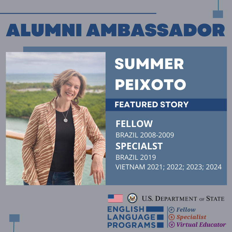 ELPrograms's tweet photo. In her featured story, Alumni Ambassador Summer Peixoto shares how being an #ELFellow in #Brazil shaped her career and inspired her to become an advocate for teachers and international education.
Read Peixoto’s here: https://t.co/SGFlayF4sw
#ExchangeOurWorld #AlumniAmbassador https://t.co/Kq39tAsPgJ