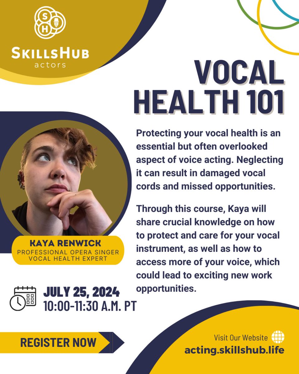 SkillshubA's tweet photo. In this 90-minute class, you’ll learn how your skeleton affects your voice, how to breathe so you don’t run out of air, and what your vocal folds even are!  

Spend the time now and save the pain later. 

Don't miss out - register now! https://t.co/ZH1rAtVYPY