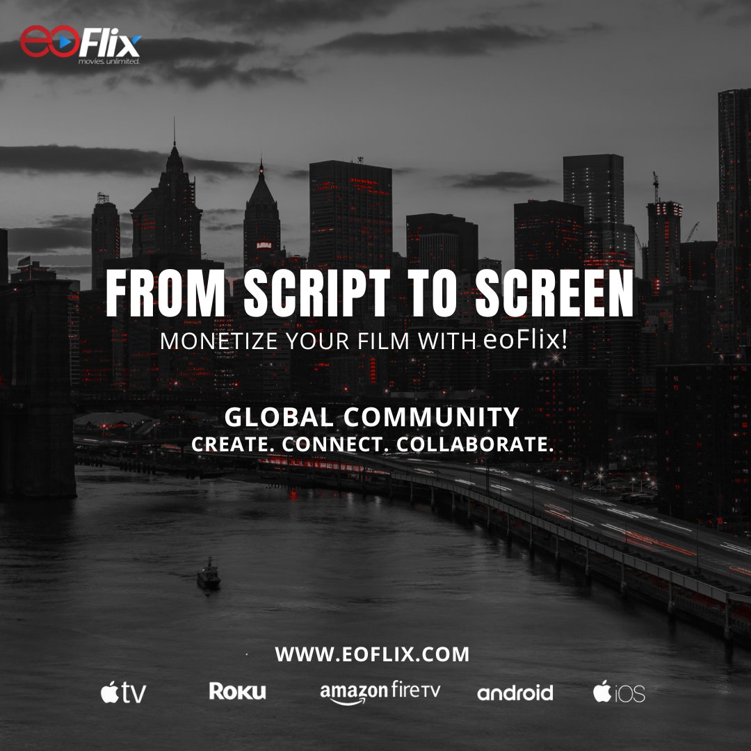 Script ready? Lights, camera, ACTION - and monetization! 

#eoFlix offers everything an indie filmmaker needs. #Monetize your film and #connect with a global audience. 

Join our global community today.
eoflix.com

#eoflix #indiefilm #monetize