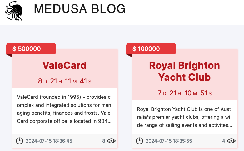 _venarixES_'s tweet photo. El grupo #Medusa #ransomware afirma haber #hackeado a Royal Brighton Yacht Club 🇦🇺 (@RoyalBrightonYC) y a #ValeCard 🇧🇷 (@ValeCardOficial)...
#CyberAttack
Para más ℹ️ registrate gratis en #VenariX➡️ https://t.co/tdDLlG595A https://t.co/yX9DIA6mzb
