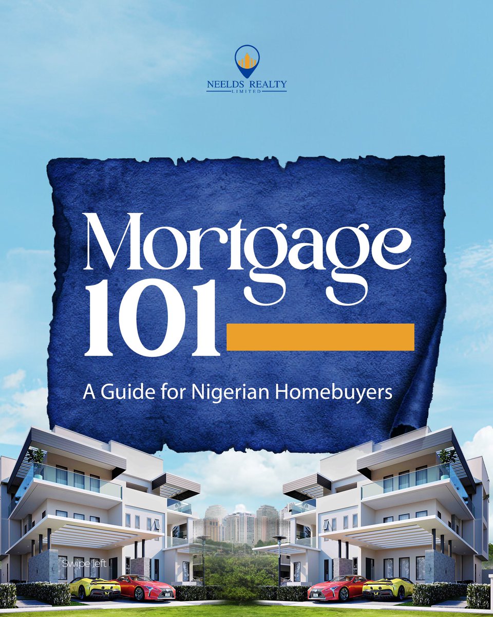 NeeldsRealty's tweet photo. Dreaming of owning your own home? Let’s demystify the mortgage process in Nigeria!
Swipe through for a quick overview, and visit our website for the full guide. Have questions? Drop them below or DM us!
#NigerianRealEstate #MortgageGuide #FirstTimeHomeBuyers #neeldsrealty https://t.co/pyvJqiuFVD