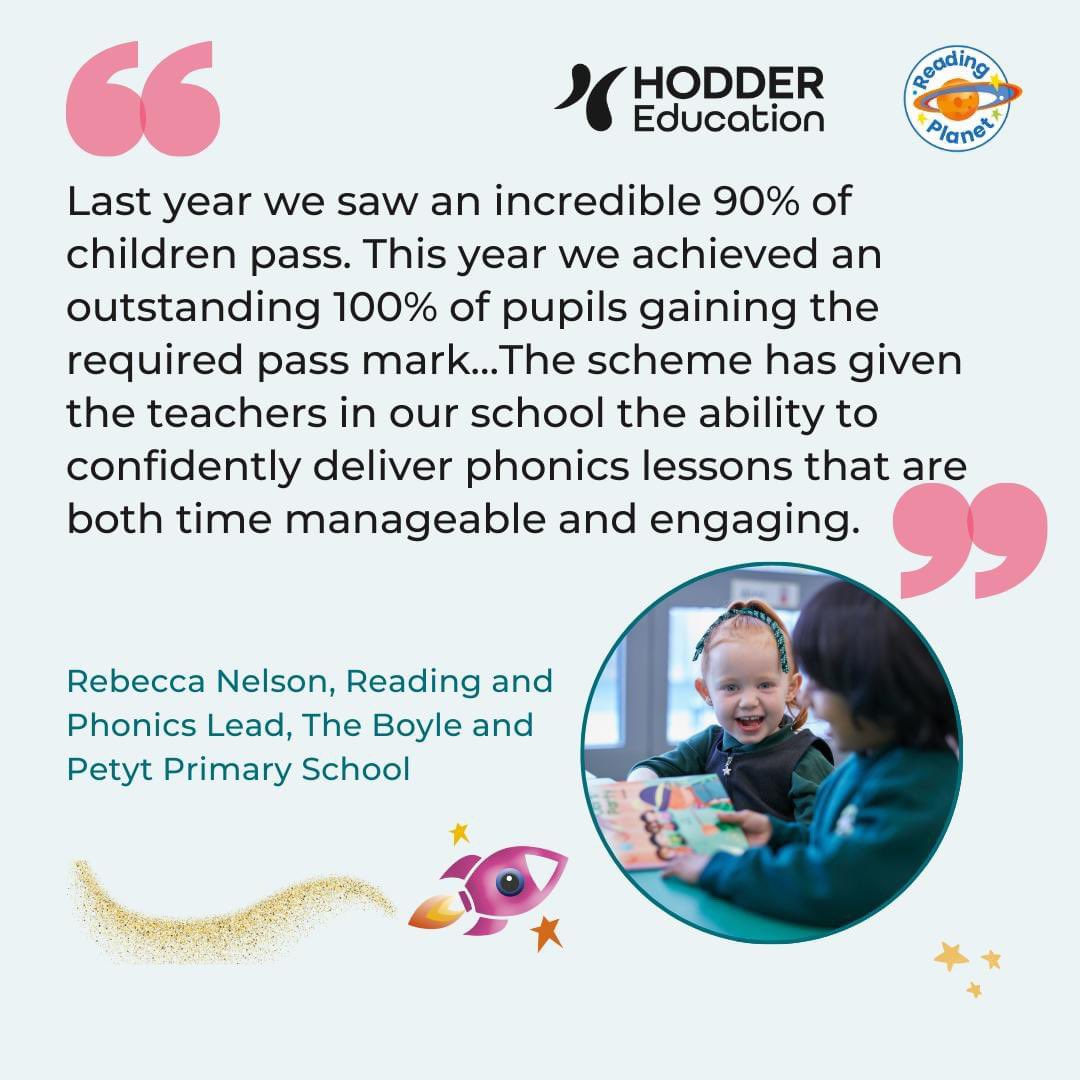 MandyHumphries7's tweet photo. Just a couple of our Rocket Phonics schools with amazing Phonics screening results. #phonics #reading #storybased #EYFS https://t.co/sJ4eQpexdw
