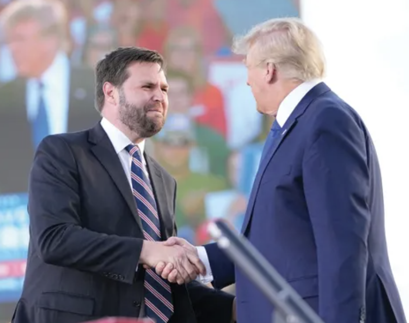 HQNewsNow's tweet photo. Trump has selected far-right MAGA extremist JD Vance as his running mate.

Vance is a 2020 election denier, supports a national abortion ban, and voted against IVF access. https://t.co/yu6B68sPRx