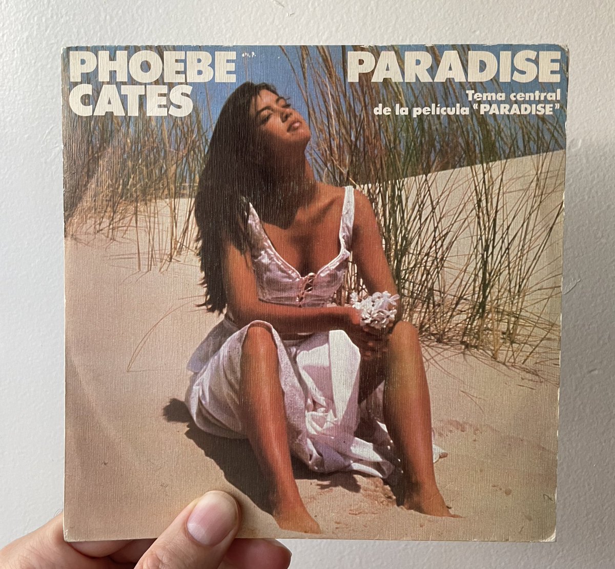FunCityEdition's tweet photo. A Spanish picture sleeve for Phoebe Cates’s “Theme from PARADISE” from 1982. #PhoebeCates #Paradise #vinyl #record #fortyfive #seveninch #CBSRecords #JoelDiamond #LRussellBrown https://t.co/wI8AHaaD7d