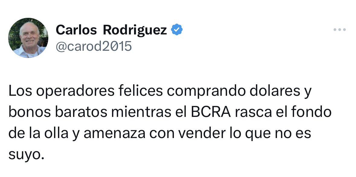 Clarísimo, Carlos Rodríguez. Caputo y Milei malversando fondos públicos al estilo Caputo y Macri del 2018 pero agravado.