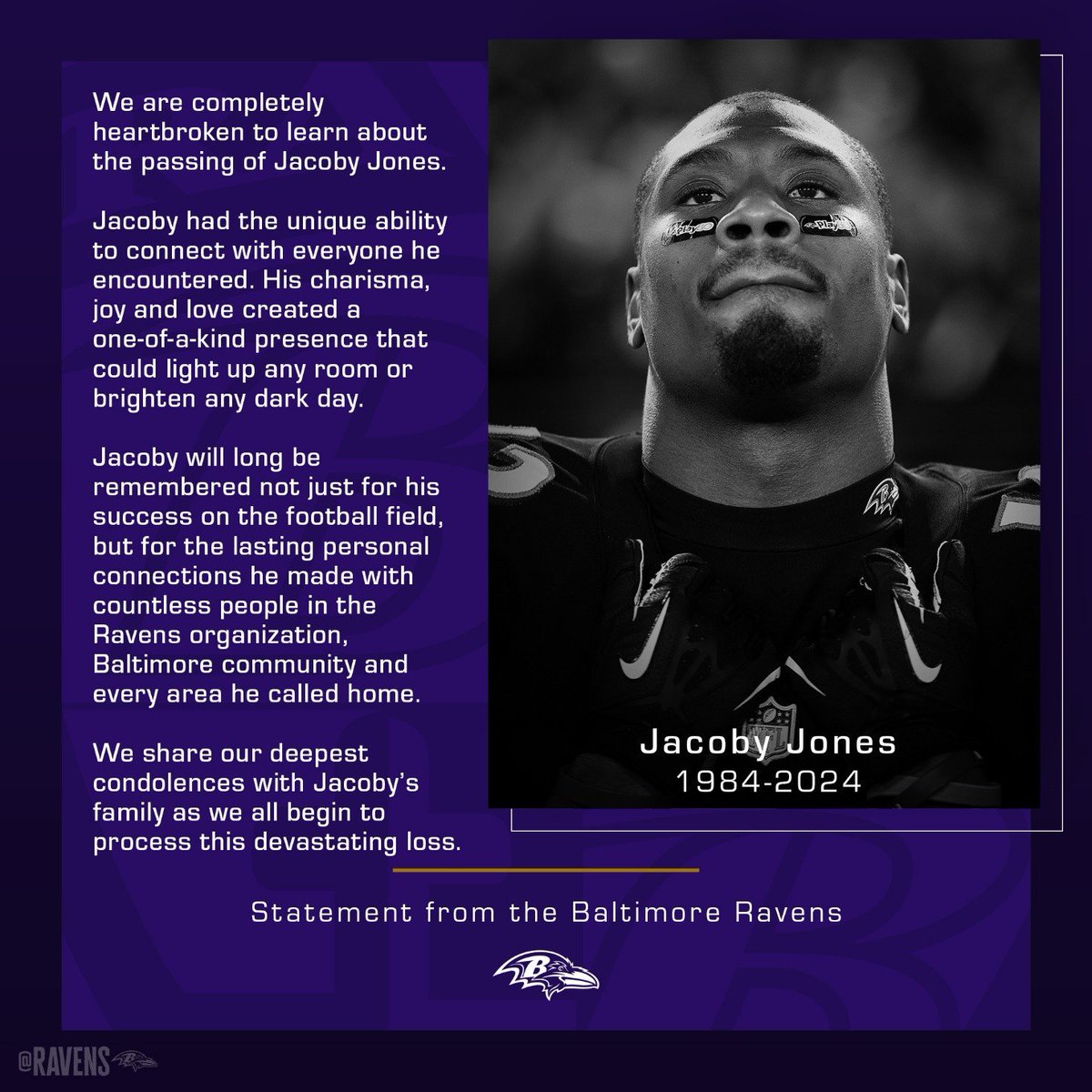 O.J. Brigance (@ojbrigance) on Twitter photo My Man, <a href="/jacobyjones12x2/">Jacoby Jones</a>, I can't believe God took you 40 home after years. But 40 is the biblical time of testing marking new life, transformation, and a change from one great task to another. You ran your race for 108! Thank you for your heart, spirit, and smile. Rest in Jesus My Man, <a href="/jacobyjones12x2/">Jacoby Jones</a>, I can't believe God took you 40 home after years. But 40 is the biblical time of testing marking new life, transformation, and a change from one great task to another. You ran your race for 108! Thank you for your heart, spirit, and smile. Rest in Jesus
