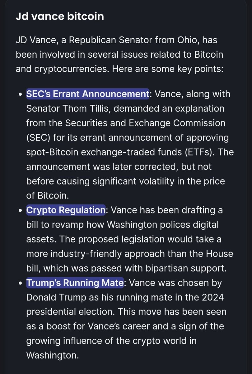 TheCoinDad's tweet photo. VP pick for @realDonaldTrump is pro Bitcoin Senator @JDVance1 of Ohio. https://t.co/WlkGLg2Qz4