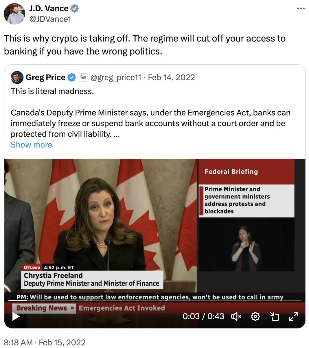 Canada relevant commentary on the JD Vance appointment. Separately, I very  much enjoyed Hillbilly Elegy and gifted the book many times. Recommended.