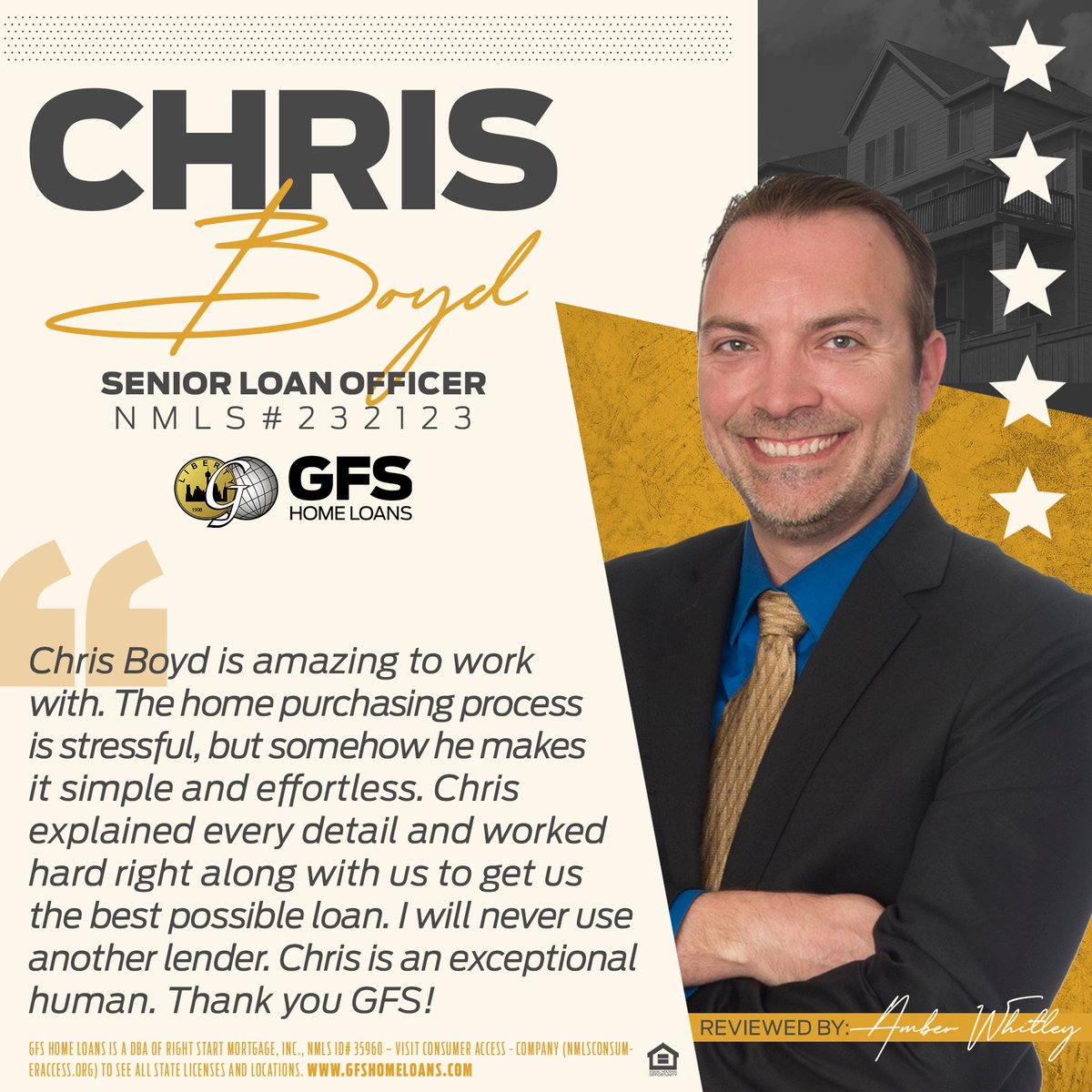 GoldFinancial1's tweet photo. 🌟 Client Spotlight 🌟

We're thrilled to hear such kind words about our team member, Chris Boyd! We pride ourselves on making the home-buying process smooth and stress-free. Thank you for trusting us with your journey.

#ClientReview #FiveStarService #GFSHomeLoans #HappyClients https://t.co/lT4TC5rlwk