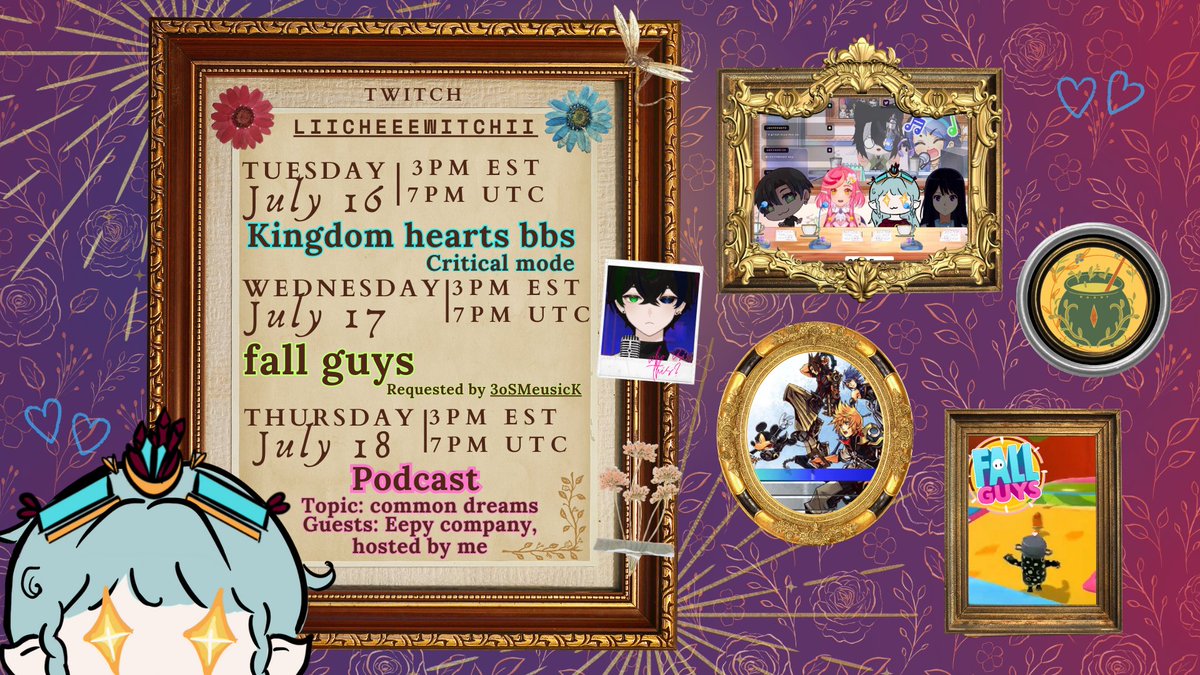 yo, schedule gheheh 
Playing khbbs on crititcal mode actually was a good thing (thx chat vote) I feel like I'm playing the game for the first time again! Yippee

I am finally hosting a dream journal kinda podcast gheheh, What is a common dream you have?