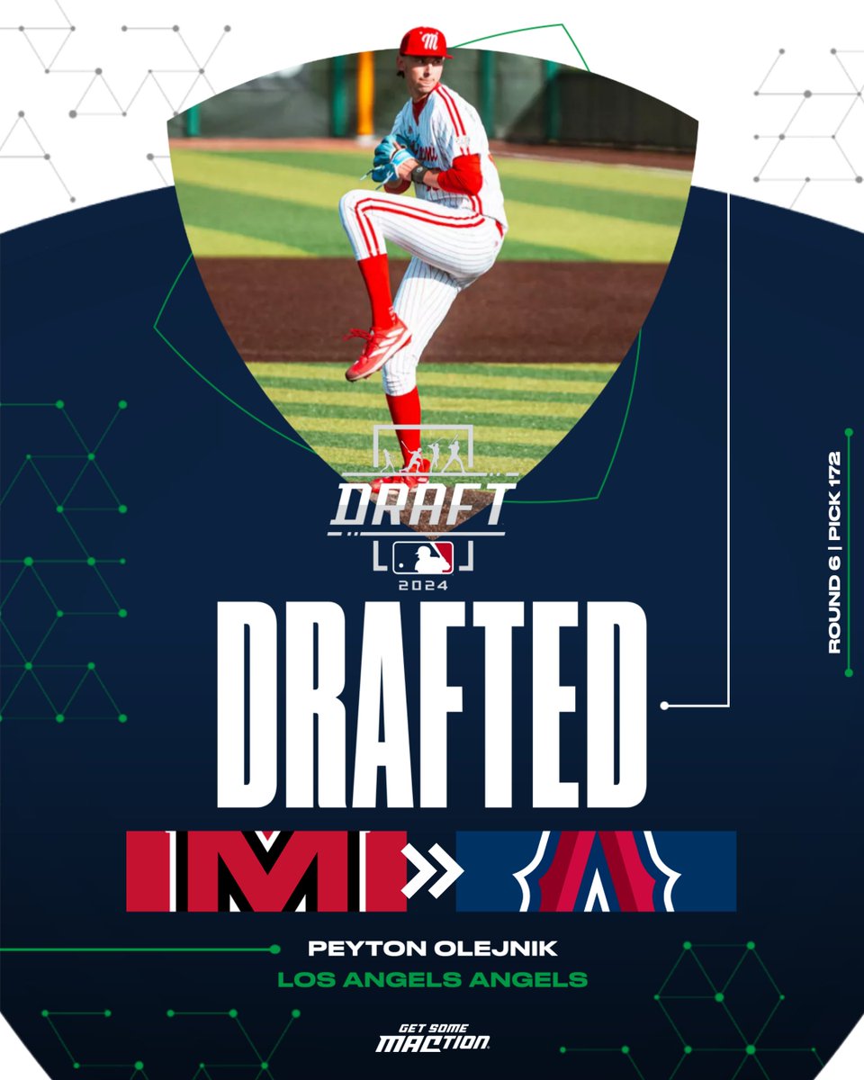 MACtion (@macsports) on Twitter photo To The Showโผ๏ธ
<a href="/OlejnikPeyton/">Peyton Olejnik</a> has been selected in the 6th round by the Los Angeles Angels! โพ๏ธ
<a href="/MiamiOHBaseball/">Miami Baseball</a> | #MACtion To The Showโผ๏ธ
<a href="/OlejnikPeyton/">Peyton Olejnik</a> has been selected in the 6th round by the Los Angeles Angels! โพ๏ธ
<a href="/MiamiOHBaseball/">Miami Baseball</a> | #MACtion