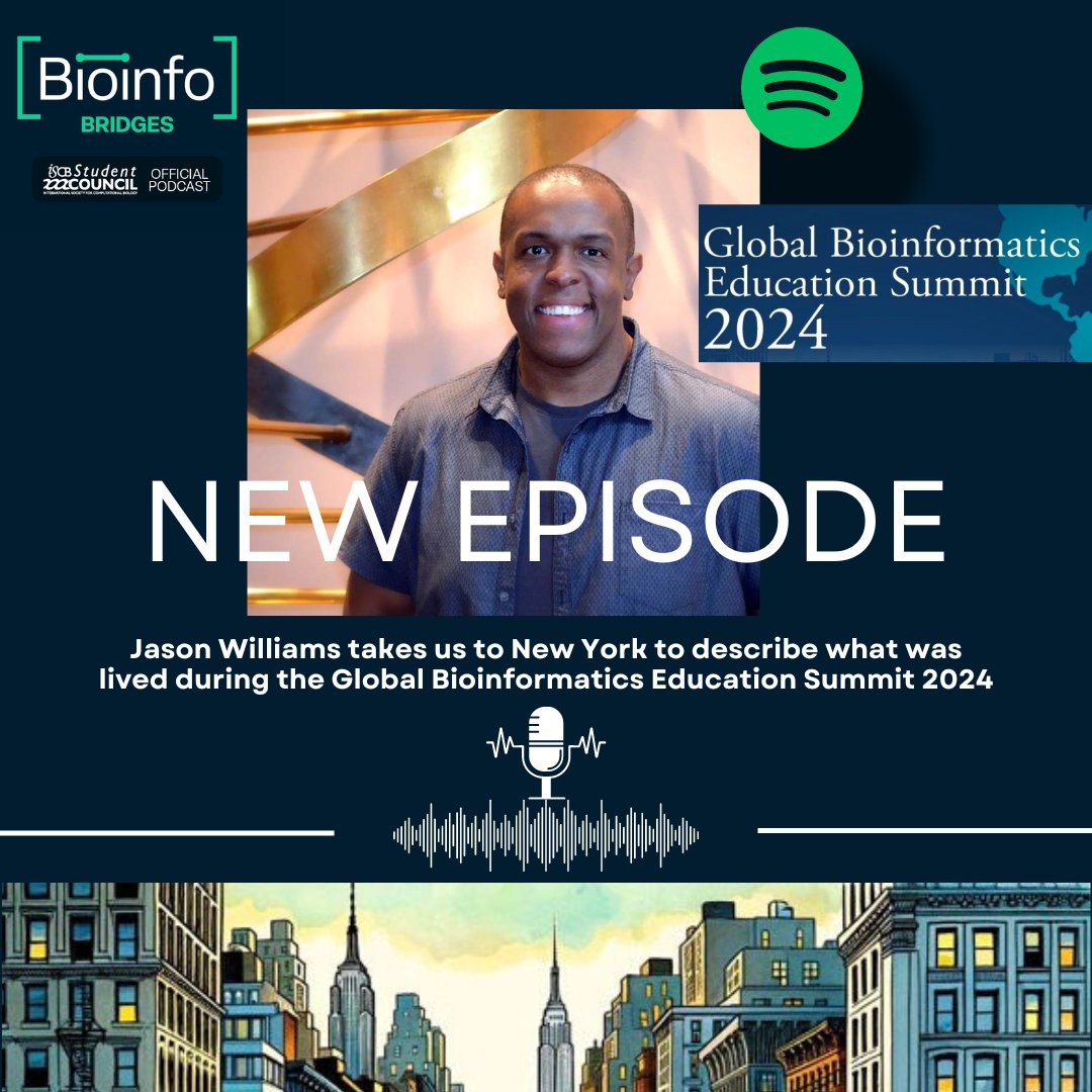 Global Bioinformatics Education Summit (@bioinfoedsummit) on Twitter photo Thrilled to share the new @BionfoBridges #podcast, where <a href="/JasonWilliamsNY/">Jason "boundless delight " Williams</a> recaps the <a href="/bioinfoedsummit/">Global Bioinformatics Education Summit</a> taken place in New York last may! Listen here from one of the leading voices in bioinformatics education!: open.spotify.com/episode/2YPigd…
#Bioinformatics #Education #ISCBSC #ISMB2024 Thrilled to share the new @BionfoBridges #podcast, where <a href="/JasonWilliamsNY/">Jason "boundless delight " Williams</a> recaps the <a href="/bioinfoedsummit/">Global Bioinformatics Education Summit</a> taken place in New York last may! Listen here from one of the leading voices in bioinformatics education!: open.spotify.com/episode/2YPigd…
#Bioinformatics #Education #ISCBSC #ISMB2024
