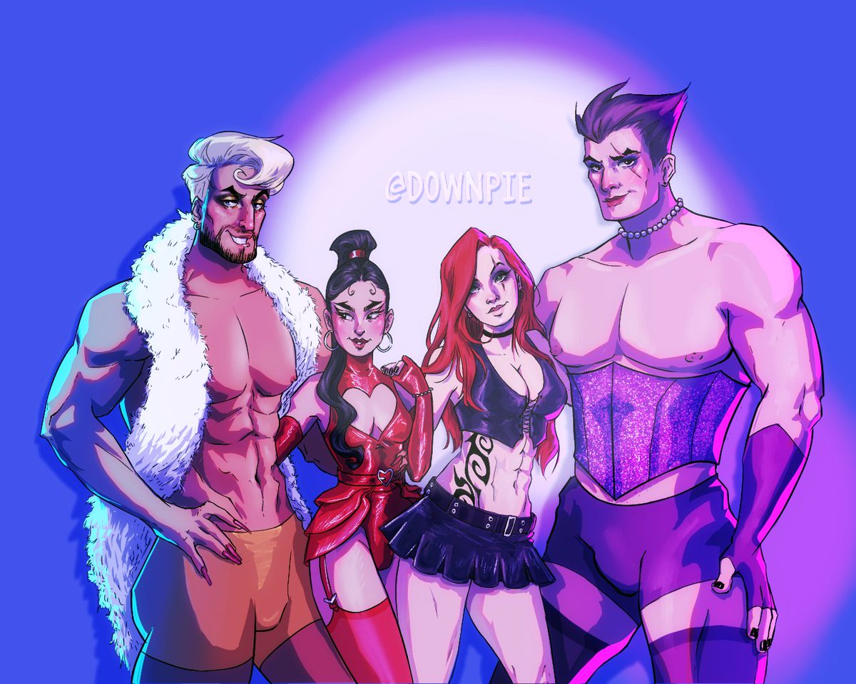 downpie_'s tweet photo. I FINISHED IT FINALLY YAYYYYYY
Riot wheres my rocky horror skin line?? Darius is absolutely slaying this corset
(Lux and Jinx are Brad and Janet that's so gay) https://t.co/1QP95eBBq7