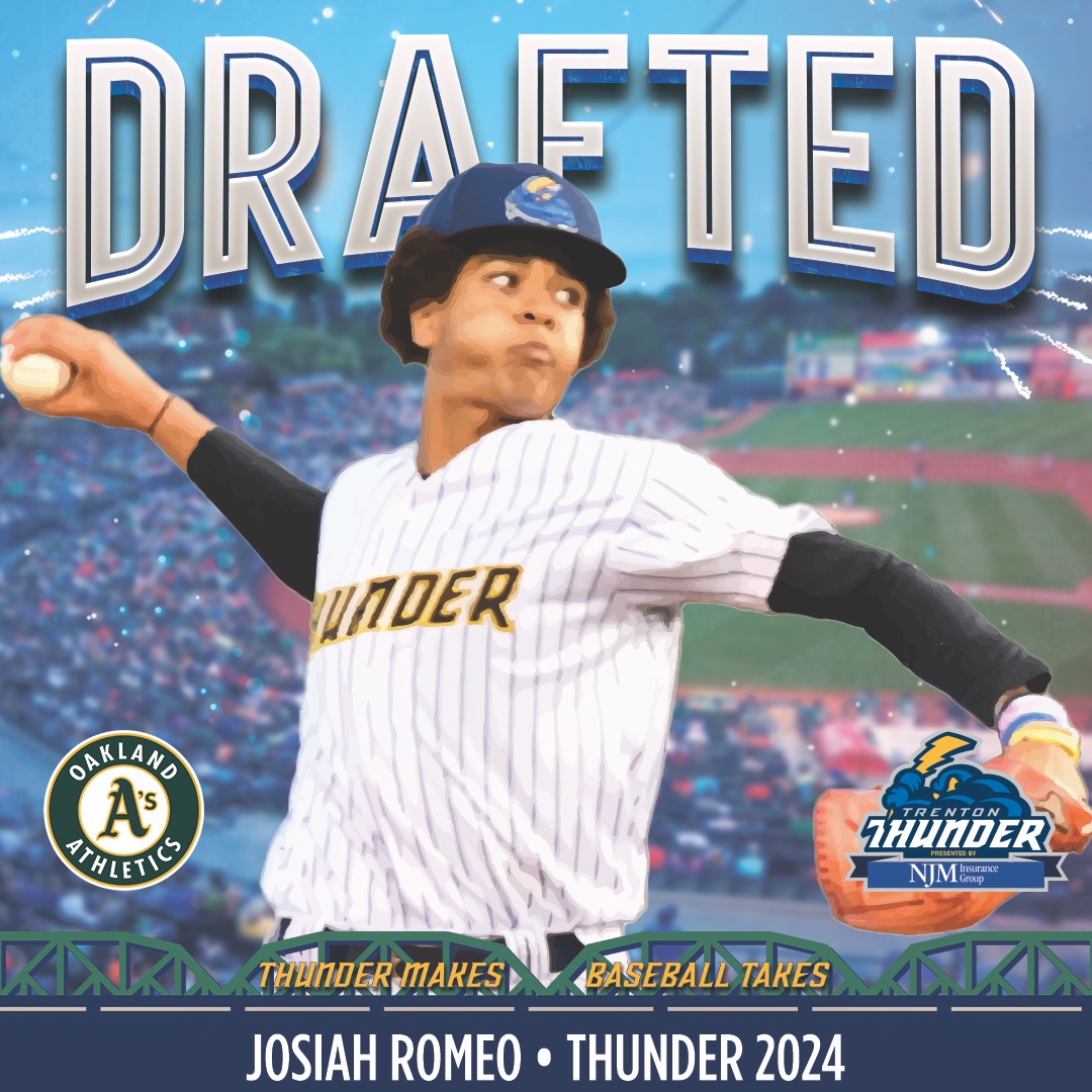 🚨DRAFTED!🚨

Thunder Pitcher Josiah Romeo selected by the Athletics in Round 6 of today's MLB Draft!

#TrentonMakesBaseballTakes⚾️