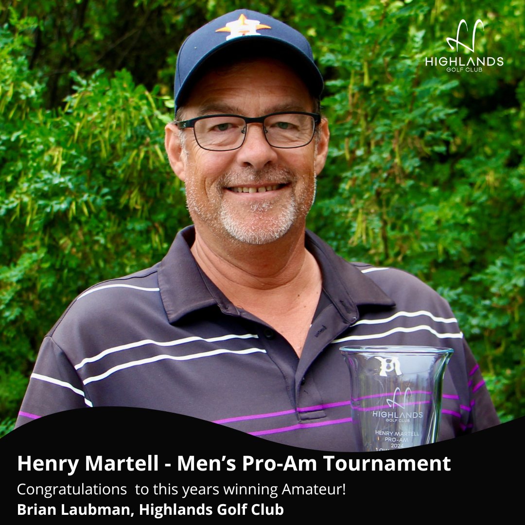 HighlandsGC1929's tweet image. Henry Martell Men's Pro-Am Tournament!
🏆Team Results:  James Whitton, Noah Clarke, David Caseley and David Henderson
🏆Top Professional: Mike Belbin, Royal Mayfair
🏆Top Amateur:  Brian Laubman

Big Thank You to our sponsors, participants, volunteers and staff members!