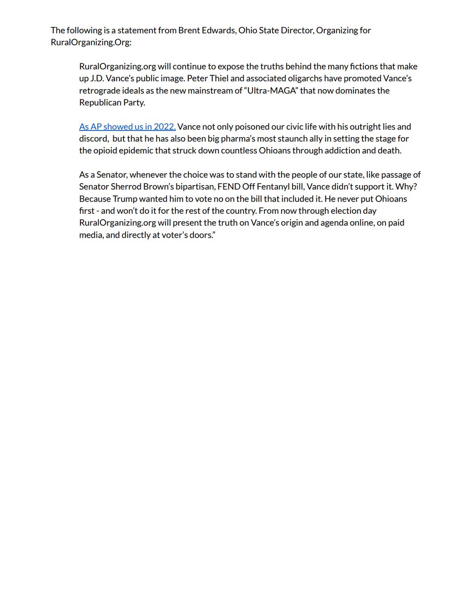 RuralOrganizing's tweet image. JD Vance is the The Hillbilly Forgery. Hopefully, now his connections to Purdue Pharma and his fake opioid nonprofit will be exposed. Here is our statement. ruralorganizing.org/press/ruralorg…